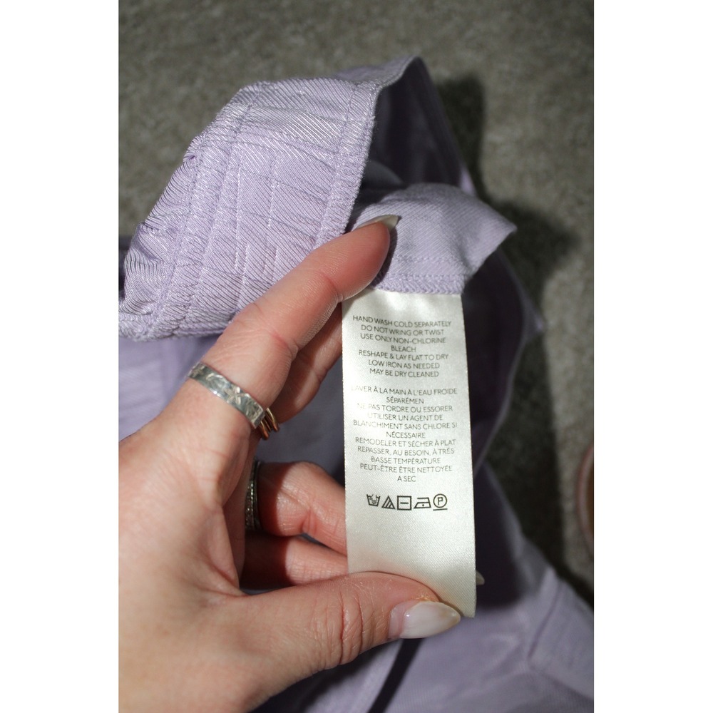 Anthropologie Lavender Wide Leg Cargo Pants Lace Up Detail Purple Women's Size 2 - Picture 10 of 12